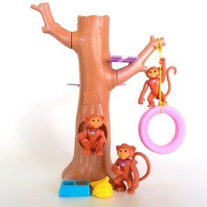 Vintage Littlest Pet Shop Magic Monkeys with Treehouse Playset Kenner 1992 image 9