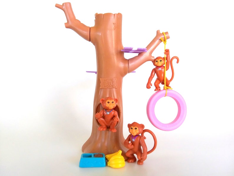 Vintage Littlest Pet Shop Magic Monkeys with Treehouse Playset Kenner 1992 image 9