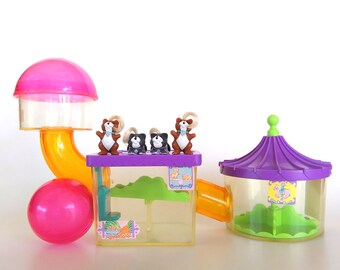 Vintage Littlest Pet Shop Ride 'n Slide Hamsters Playset Original Kenner 1995