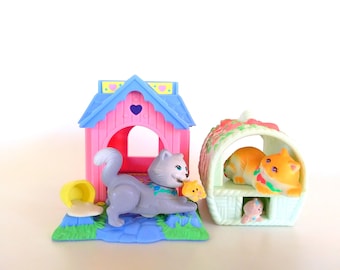 Littlest Pet Shop Kitty Mom And Dad With Magic Birthing Cozy Kenner 90s