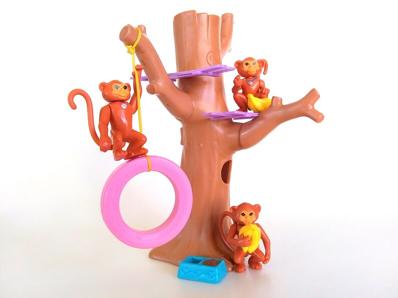 Vintage Littlest Pet Shop Magic Monkeys with Treehouse Playset Kenner 1992 image 4