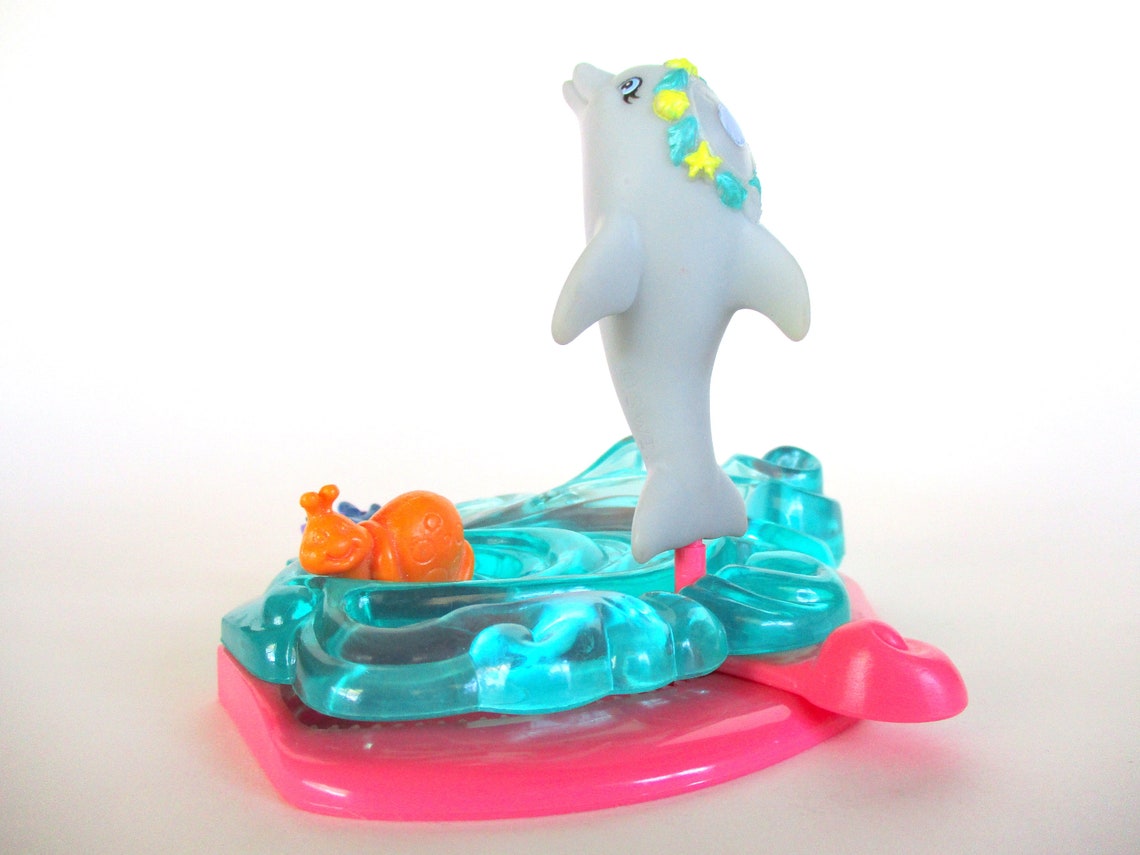 Vintage Littlest Pet Shop Dolly Dolphin on Her Dancing Wave Etsy