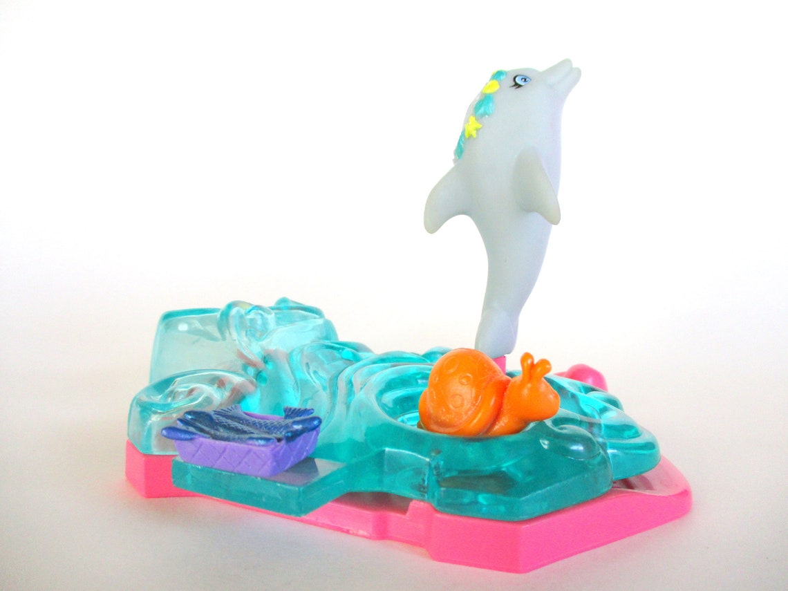 Vintage Littlest Pet Shop Dolly Dolphin on Her Dancing Wave Etsy