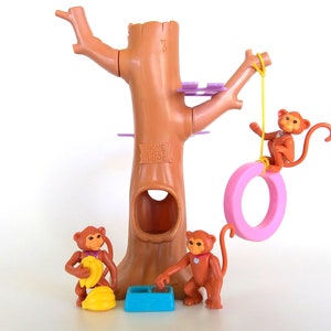 Vintage Littlest Pet Shop Magic Monkeys with Treehouse Playset Kenner 1992 image 8