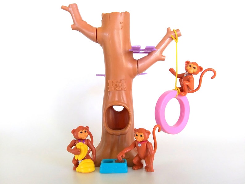 Vintage Littlest Pet Shop Magic Monkeys with Treehouse Playset Kenner 1992 image 8