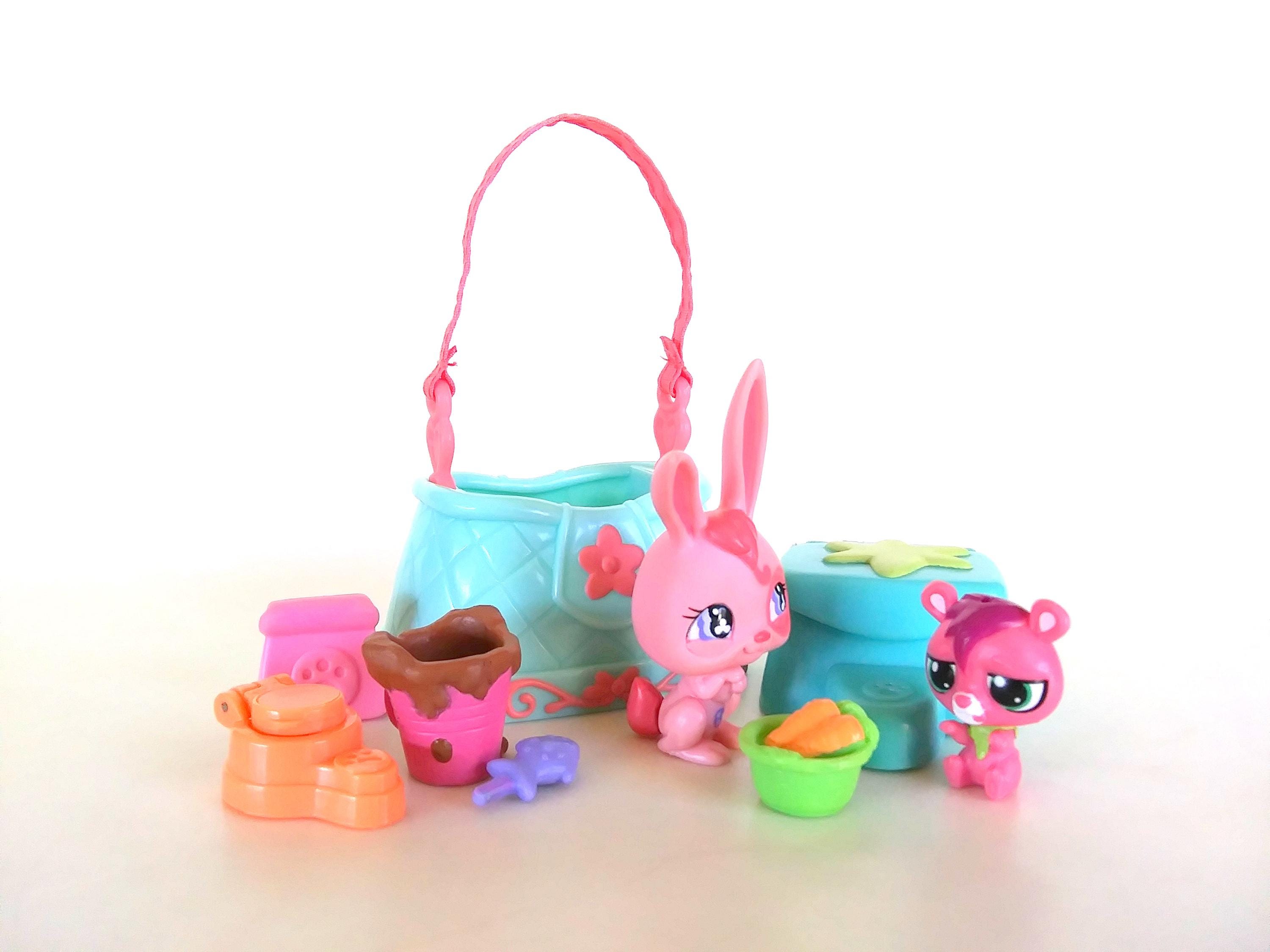 Lps 500 Rabbit Littlest Pet Shop LPS Pink Bunny Rabbit #500 and Bear Hasbro - Etsy