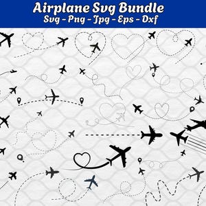 Airplane SVG Clipart Bundle: Travel Silhouette Graphics (Digital Download)