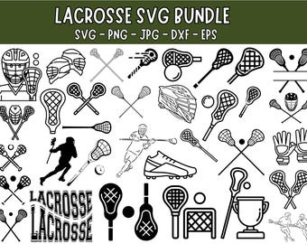 Lacrosse SVG-paket: Clipart, klippfiler för Cricut (digital nedladdning)