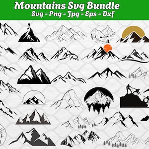 Mountain SVG Bundle: Silhouette Cut Files (Digital Download)