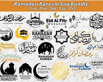 Ramadan Kareem SVG Bundle: Islamic Decor, Eid Card (Digital Files)