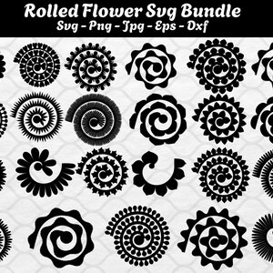 Rolled Paper Flower SVG Bundle: Wedding Flowers Template (Cut File)