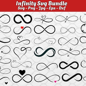 Infinity Love SVG Bundle, T-Shirt Design Clipart (eps, svg, dxf, png, jpg)