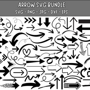 Pfeile SVG Bundle: Handgezeichnete Pfeil Clipart, Schneidedateien (Digitaler Download)