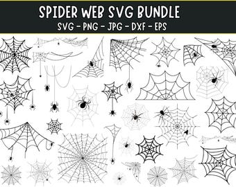 Spider Web SVG Bundle: Halloween Cut Files for Cricut (Digital Download