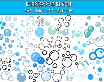 Bubbles SVG Bundle: Soap Bubbles Clipart, Vector Cut File