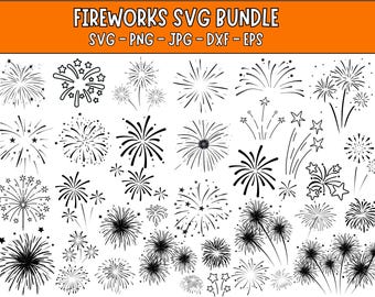 Fireworks SVG Bundle, New Year, 4th of July (Instant Download)