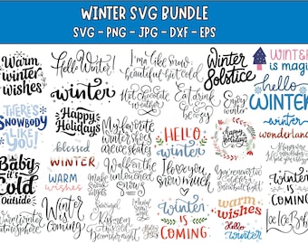 Winter SVG Bundle: Holiday Designs (Digital Download)
