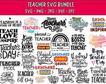 Teacher SVG Bundle: Back to School Designs (Digital Download)