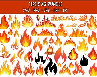 Fire Flames SVG Bundle: ClipArt Graphics (Digital Download)