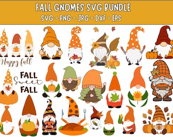 Thanksgiving Gnome SVG Bundle: Fall Cricut & Glowforge Designs (Digital Download)