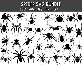 Black Spider SVG Bundle: Clipart, Cut Files (Digital Download)