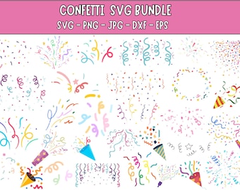 Confetti SVG Bundle: Birthday Party Clipart (Digital Download)