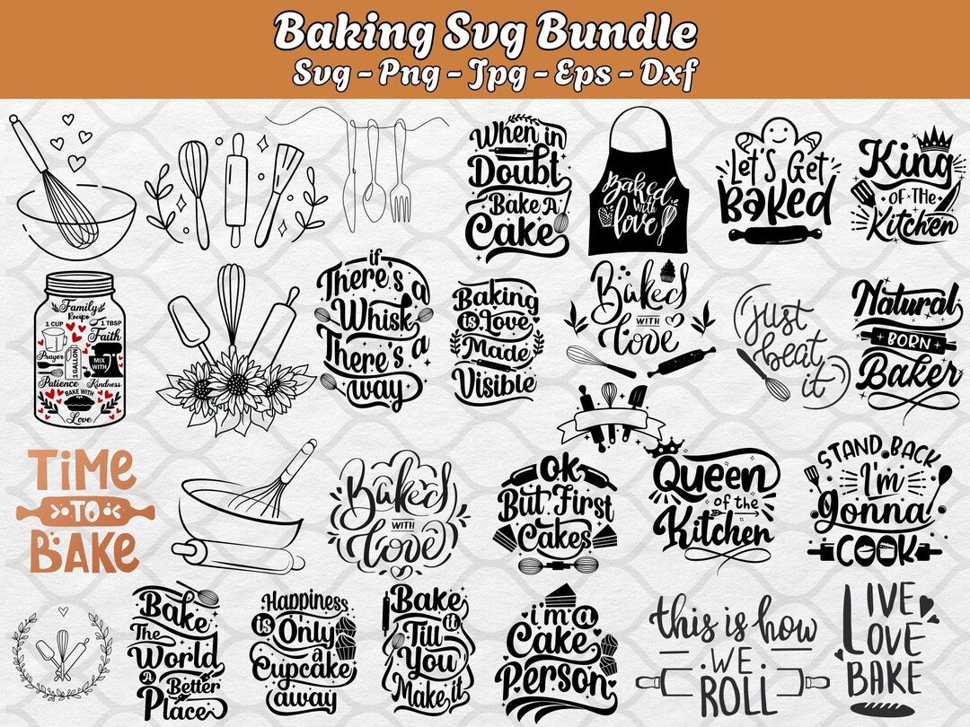 Baking Svg Bundle, Kitchen SVG Bundle, Baking Svg, Baking Quotes, Pies ...