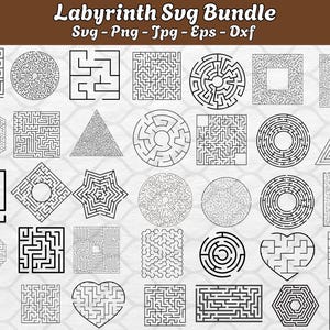 Labyrinth SVG Bundle, Maze png Bundle, Labyrinth Clipart, Maze Svg files for cricut, Labyrinth Vector, Labyrinth monogram, Maze Puzzle
