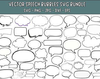 Speech Bubble SVG Bundle: Dialog Box Clipart (Digital Download)