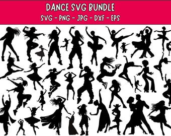 Dance Silhouette SVG Bundle: Dancers Clipart (Digital Download)