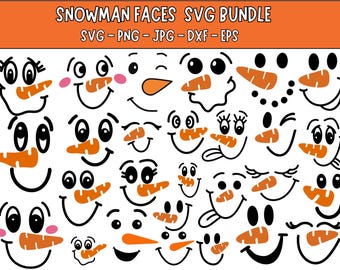 Snowman Face SVG Clipart: Cricut Cut File (Digital Download)