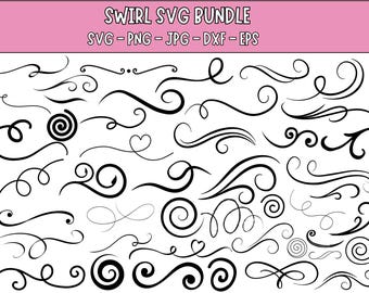 Swirl SVG, Decorative Swirl Clipart, Flourish SVG, Ornamental Swirl PNG, Elegant Swirl Cut File, Cricut Flourish Design, Instant Download