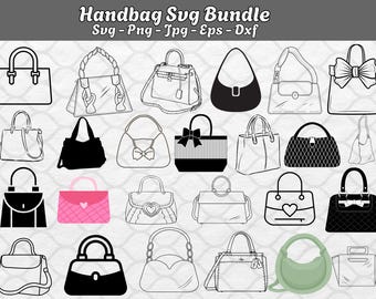 Handbag SVG Bundle: Purse Clipart, Cut Files (Digital Download)
