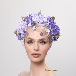 Lavender purple Lilac fascinator, Kentucky derby headband, Spring lilacs fascinator, Kentucky derby hat, wedding fascinator