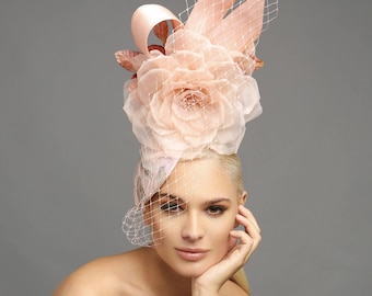 Blush pink fascinator, Oaks day fascinator, kentucky derby hats, derby fascinator