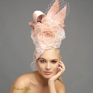 Blush pink fascinator, Oaks day fascinator, kentucky derby hats, derby fascinator