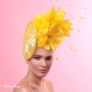 Yellow derby fascinator, kentucky derby fascinator, derby hat, kentucky derby hat.