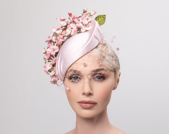 Nude Pink Pansy fascinator, Oaks day fascinator, Kentucky derby fascinator, Blush pink fascinator