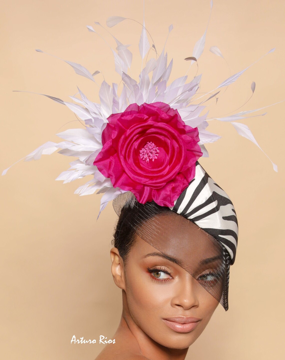 Zebra Print Fascinator Kentucky Derby Fascinator Derby Hat Etsy