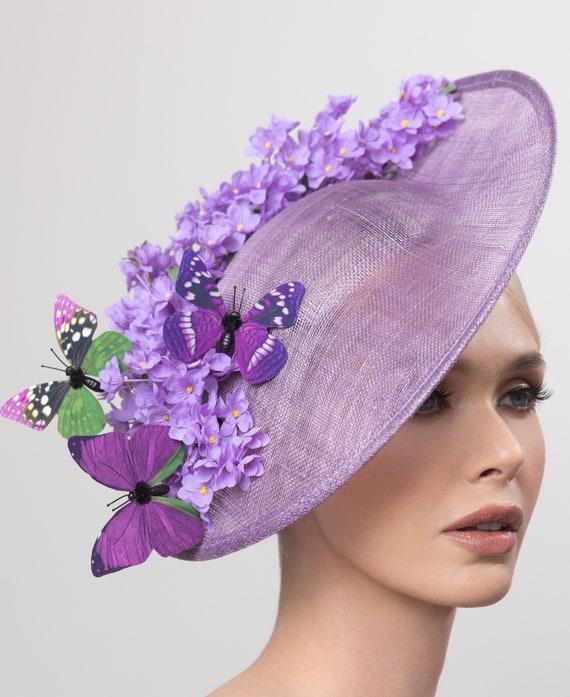 9232 Light Purple Fascinator Hats For Women- Tea Party Derby Hat Kentucky Derby Hat Fascinator, Royal Ascot Hat, Lavender  main image 3