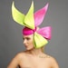 Neon Green/ Hot pink bow fascinator, derby fascinator, Kentucky derby hat, melbourne cup hat