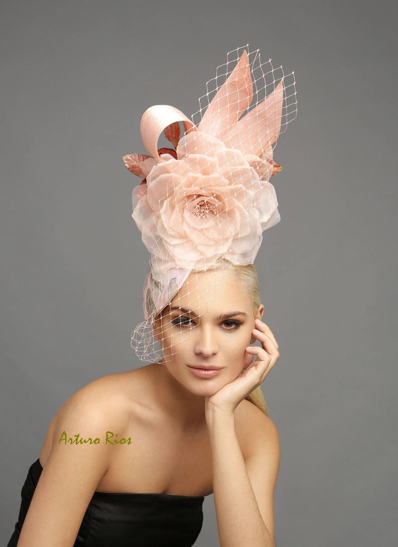 Blush pink fascinator, Oaks day fascinator, kentucky derby hats, derby fascinator 