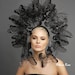 Black couture butterflies headdress, Derby hat, kentucky derby hat, Over the top hat, melbourne cup hat,