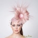 Melbourne Cup Blush pink Fascinator, Cocktail hat, Derby Hat, Couture Hat