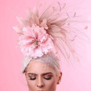 Nude Blush Fascinator, Kentucky Derby Fascinator, Oaks Day Fascinator