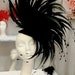 Black Couture feathered fascinator for Kentucky derby, weddings, Tea parties, Fashion statement headpiece, Show stopper, Derby hat,Black Hat