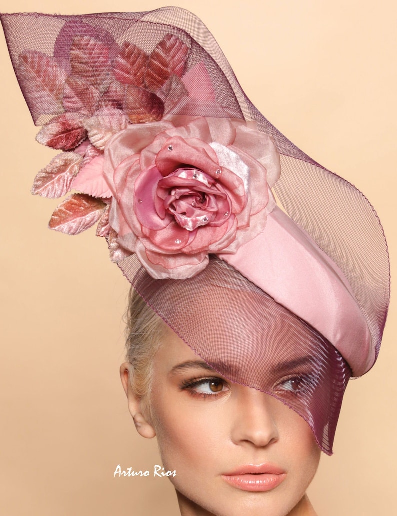 mauve derby hat kentucky derby fascinator Blushmauve Fascinator