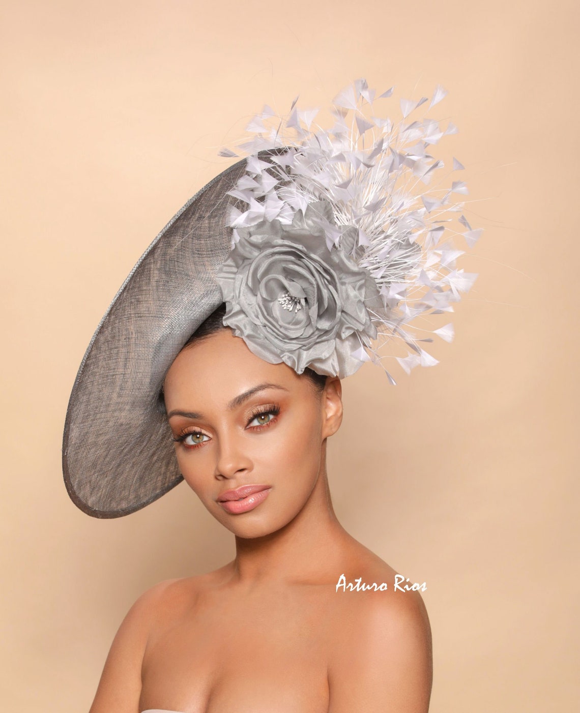 Silver Grey derby hat kentucky derby hat couture derby hat Etsy