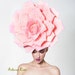 Couture pink rose with polkadots, Pink kentucky derby hat, Oaks day pink Hat, melbourne cup hat