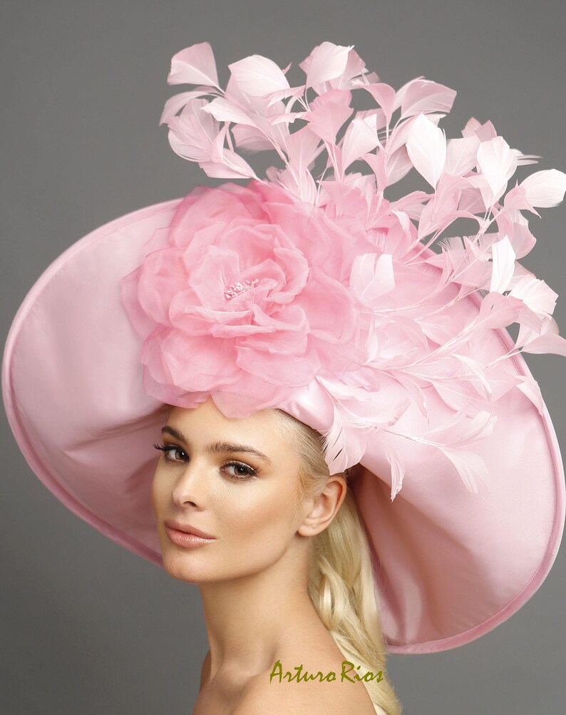 Baby Pink derby hat couture derby hat kentucky derby hats Etsy